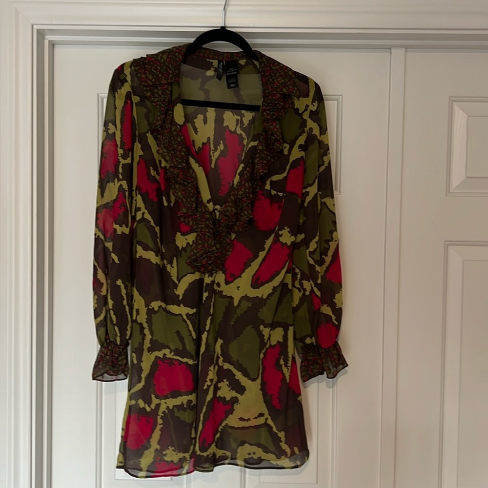 Tunic Length Sheer Blouse